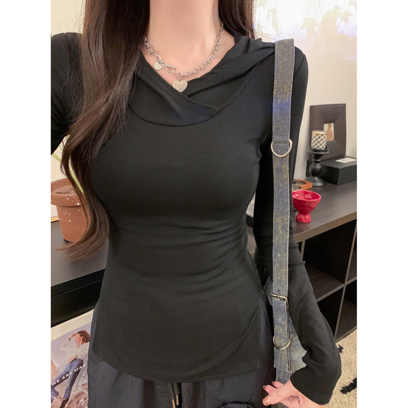 Femme Langarm-Cowl-Neck-Top Heidi-Mode