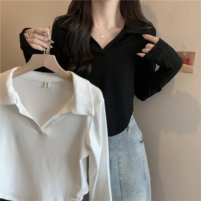 Frauen Langarm Hemd mit Kragen aus weichem Stoff Heidi-Mode