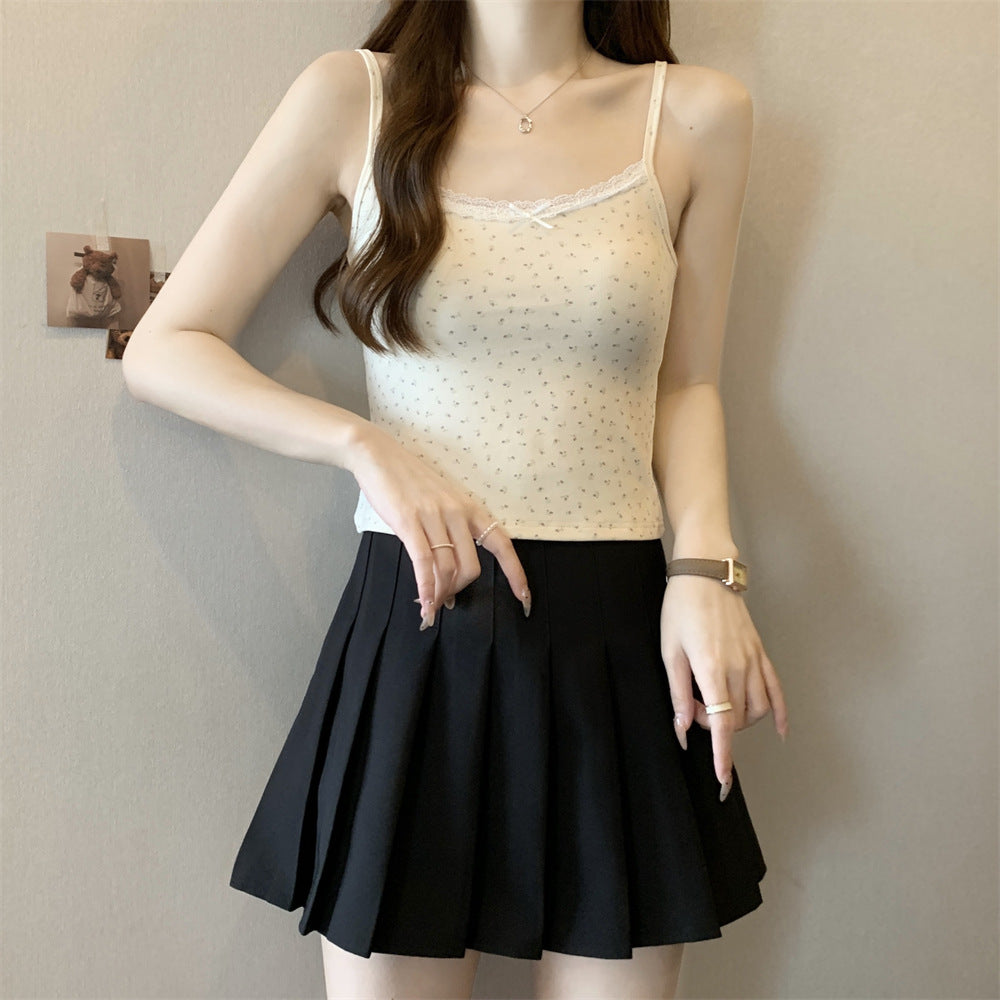 Damen Spitzenbesetztes Blumencami-top Heidi-Mode