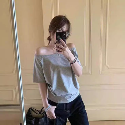 Femme Off-Shoulder Relaxed Fit Tee Heidi-Mode