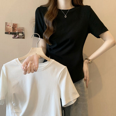 Femme Modern Asymmetrischer Saum T-Shirt Heidi-Mode