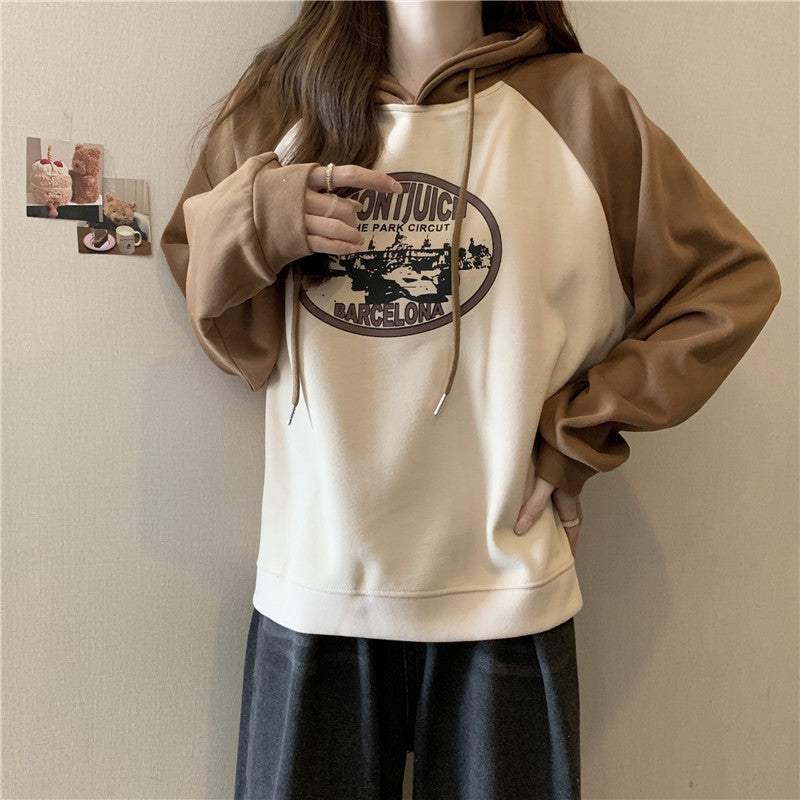 Femme Übergroße Grafik Hoodie mit Einzigartigem Druck Heidi-Mode