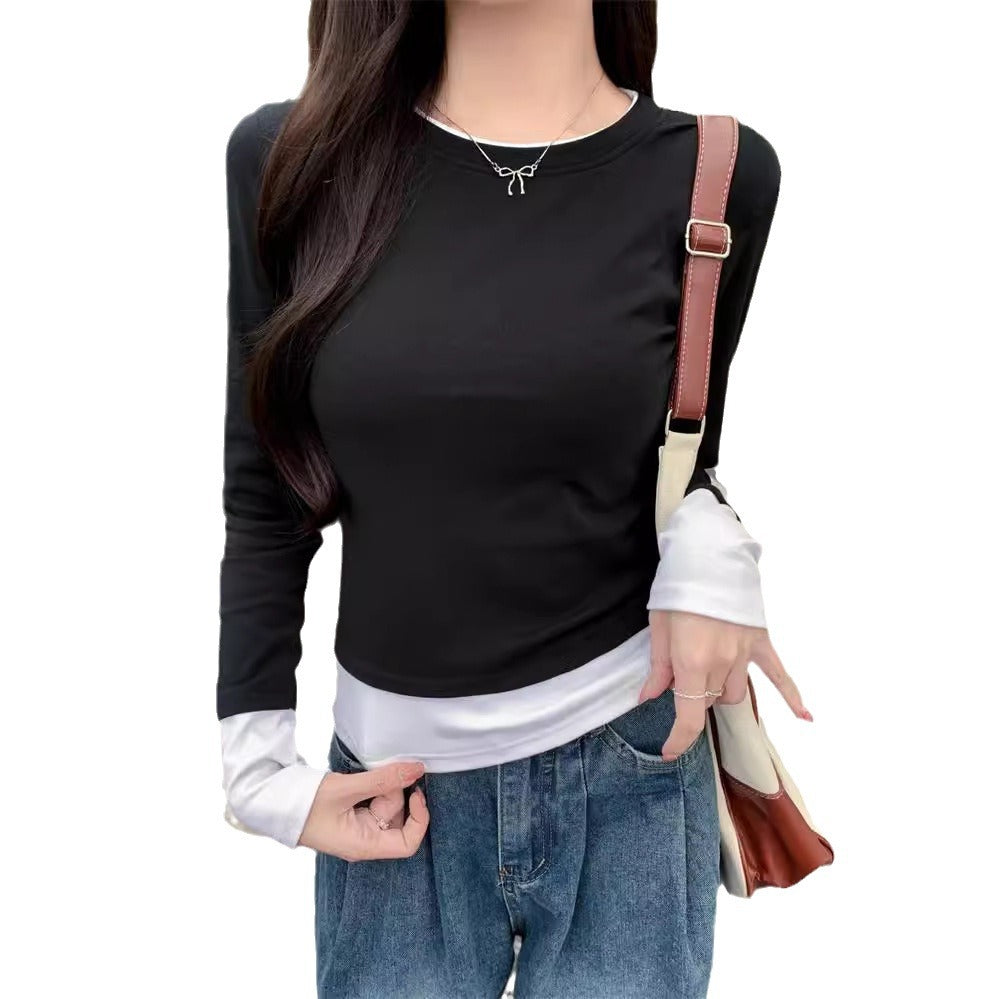 Femme Geschichteter Langarm-Top mit Einzigartigem Saumdetail Heidi-Mode