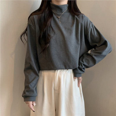 Femme Mock Neck Langarm-Top Heidi-Mode