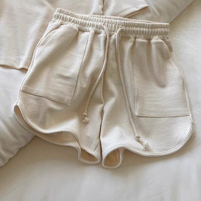 Femme Leichtgewicht Waffelstrick Lounge Shorts Heidi-Mode