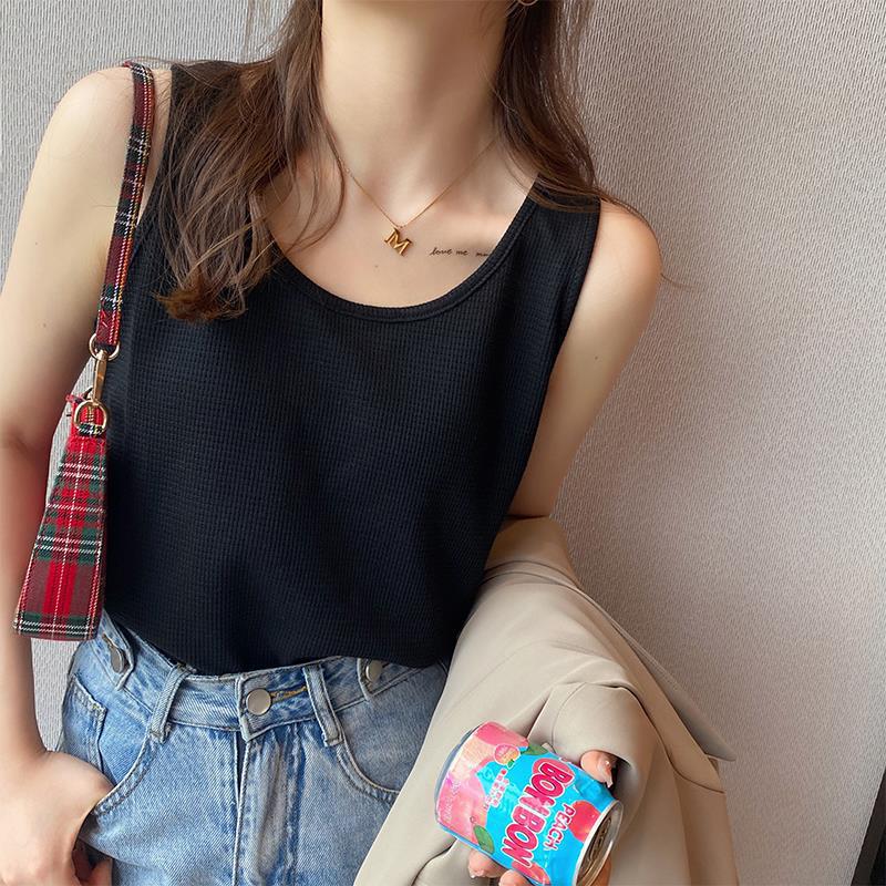 Femme Gerippter Lässiger Ärmelloser Oberteil Heidi-Mode