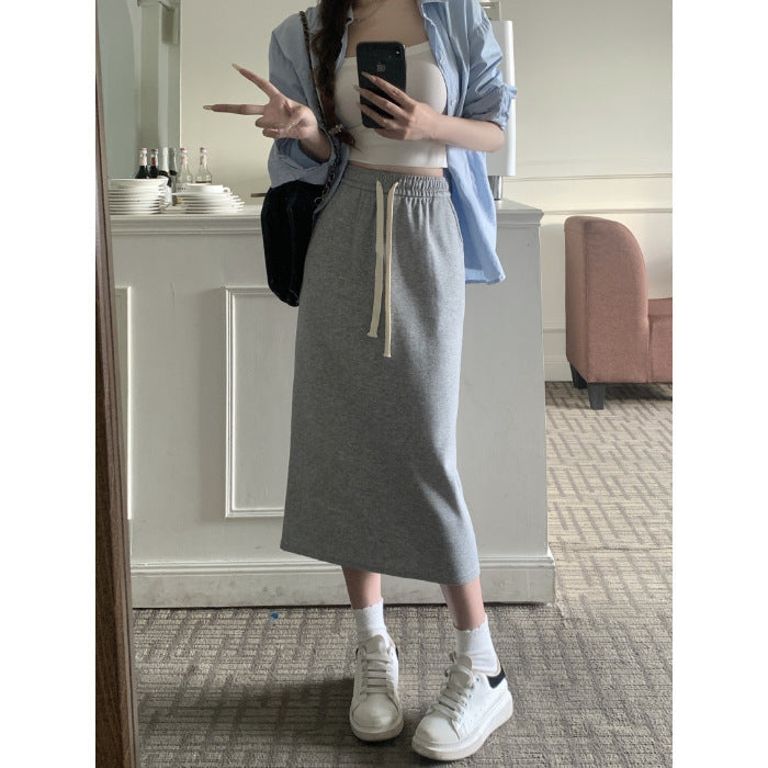 Femme Hochtaillierte Maxi-Rock mit Kordelzug-Detail Heidi-Mode