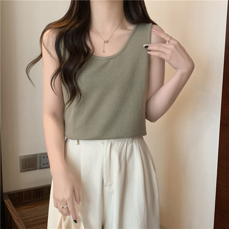 Femme Sleek Cropped Tanktop mit strukturiertem Stoff Heidi-Mode