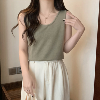 Femme Sleek Cropped Tanktop mit strukturiertem Stoff Heidi-Mode