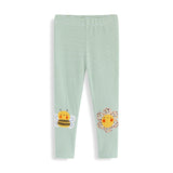 Mädchen Leggings mit fröhlichem Bienen- und Blumenmotiv Drune in Gelb
