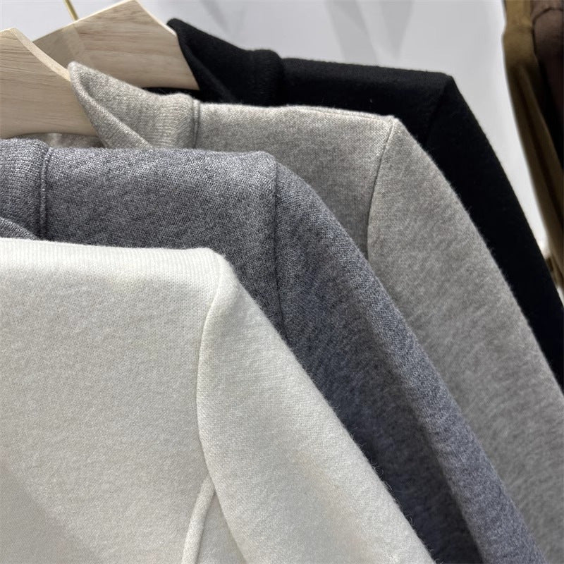 Femme Hochkragen Zip-Up Fleece Pullover Heidi-Mode