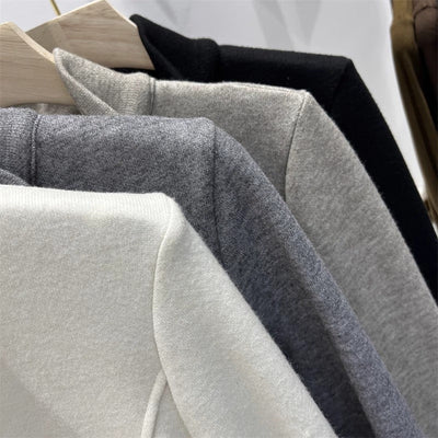 Femme Hochkragen Zip-Up Fleece Pullover Heidi-Mode