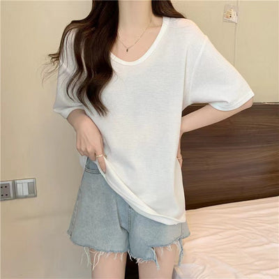 Damen Relaxed Fit Waffle Knit T-Shirt Heidi-Mode