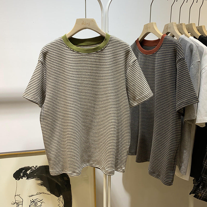 Femme Entspanntes Passform Gestreiftes T-Shirt Heidi-Mode