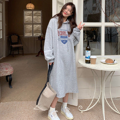 Femme Oversized Grafik Hoodie Kleid Heidi-Mode