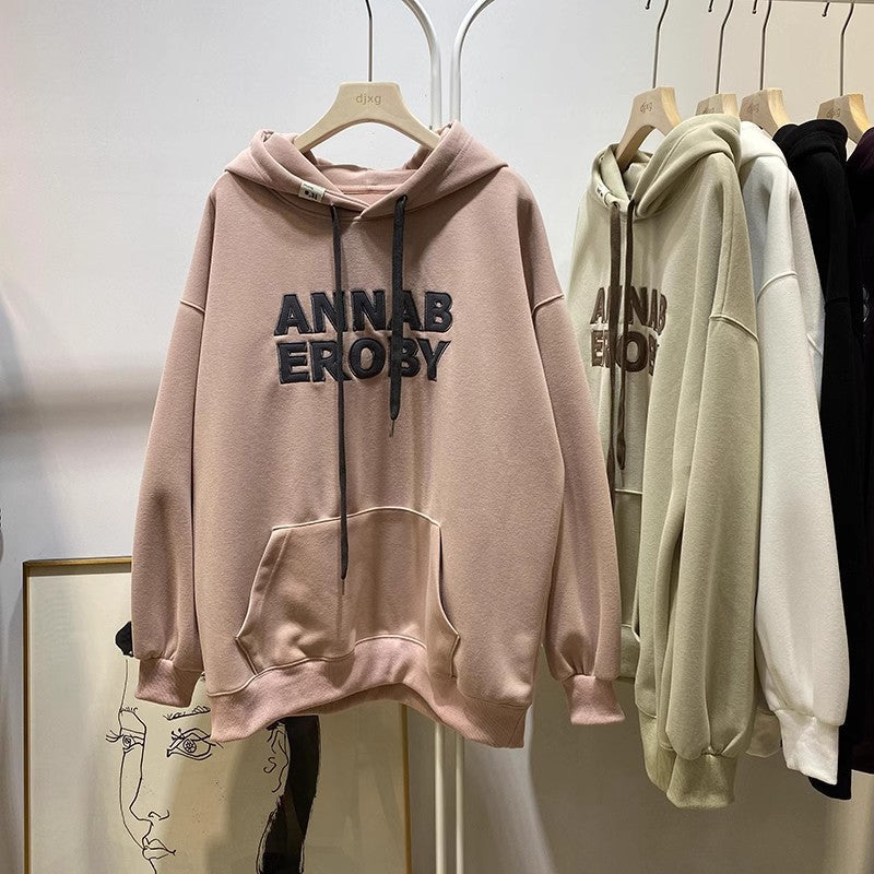 Damen Oversized Grafik Kapuzenpullover mit Frontdruck-Detail Heidi-Mode