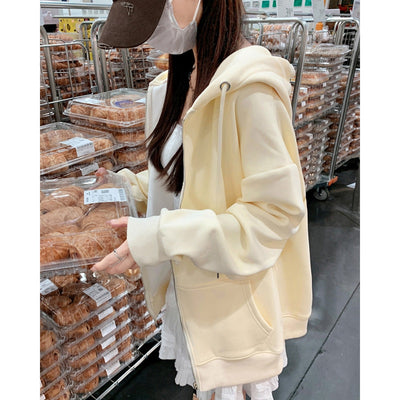 Femme Oversized Zip-Up Hoodie mit Kängurutaschen Heidi-Mode