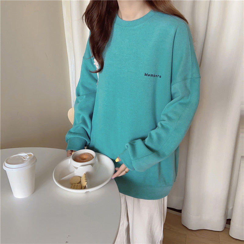 Damen Soft Touch Oversized Sweatshirt mit stylischer Beschriftung Heidi-Mode