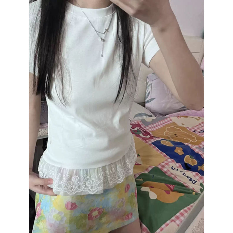 Femme Spitzendetail Freizeitoberteil Heidi-Mode