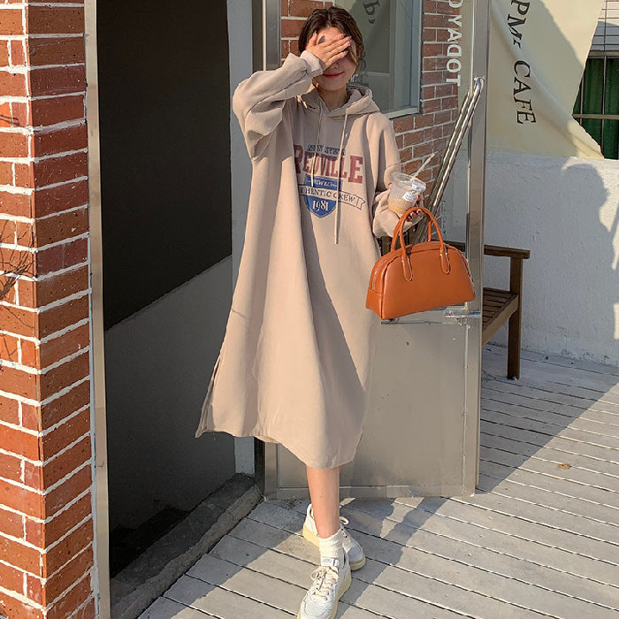 Femme Oversized Grafik Hoodie Kleid Heidi-Mode