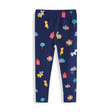 Mädchen Leggings mit buntem Tier- und Hausmuster Drune in Weiß