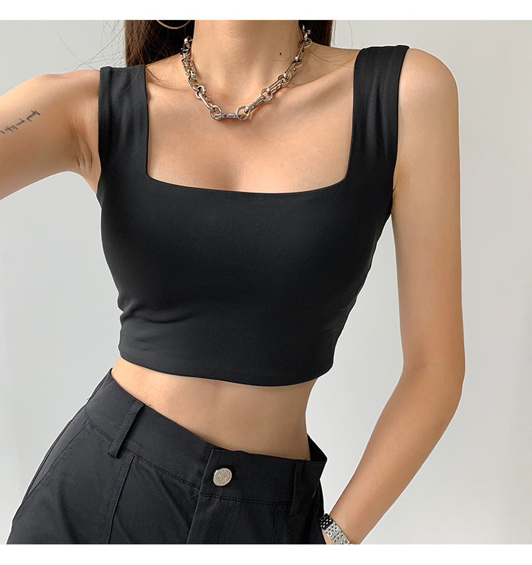 Femme Quadrat-Ausschnitt Crop Top Heidi-Mode