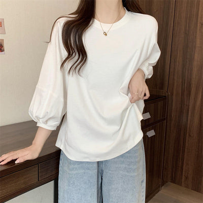 Damen Relaxed Fit Puff Ärmel Sweatshirt Heidi-Mode