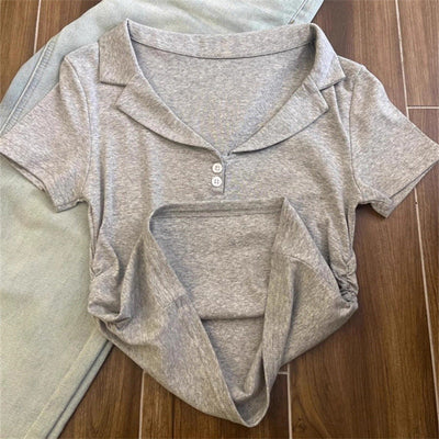 Femme Soft Casual Polohemd mit Knopfdetail Heidi-Mode