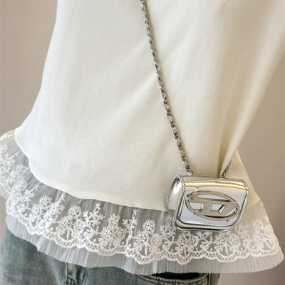 Femme Spitzendetail Freizeit-T-Shirt Heidi-Mode