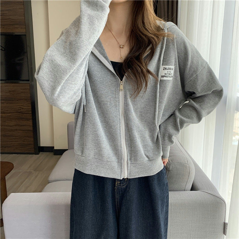 Femme Leichte Zip-Up Hoodie mit verstellbarem Kordelzug Heidi-Mode