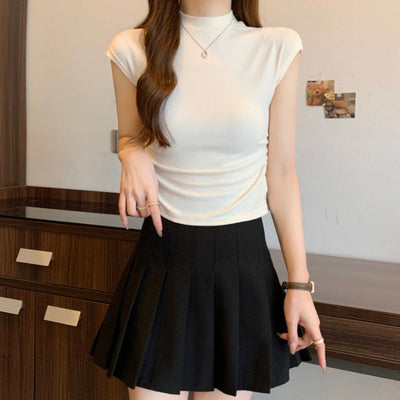 Damen Kurzarm Fitted Top mit Stretchstoff Heidi-Mode