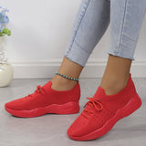 Damen nan gestrickte Slip-On Sneaker mit Memory-Fußbett und rutschfester Wellenlaufsohle Drune in Rot