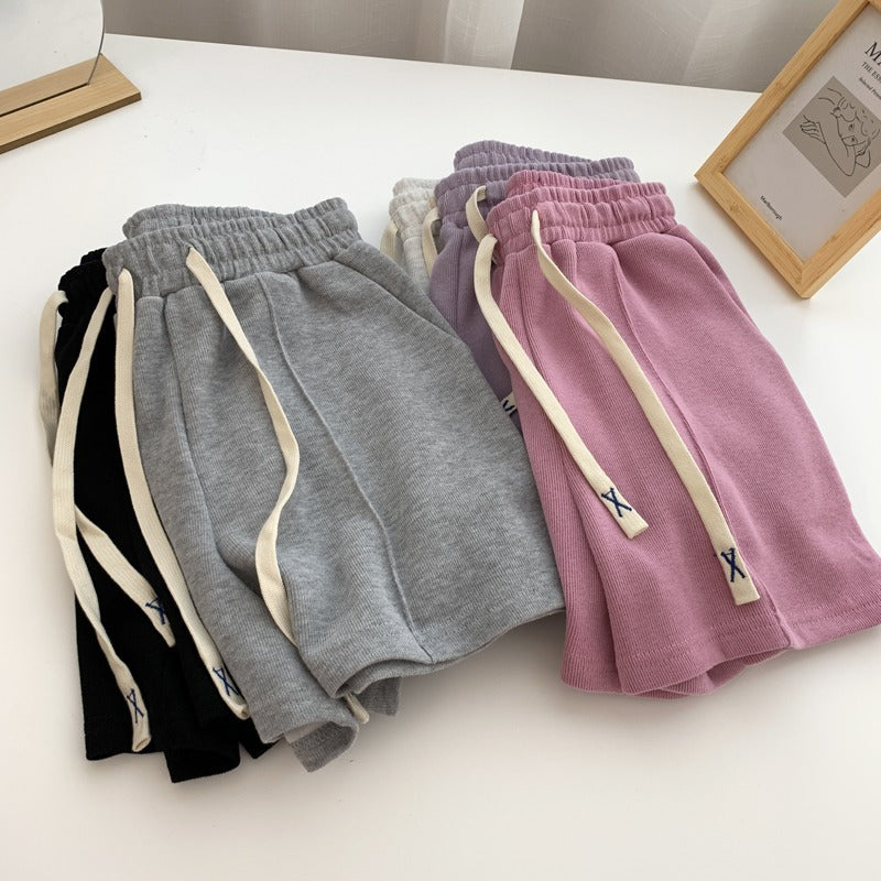 Femme Leichte Fleece Lounge Shorts mit verstellbarem Kordelzug Heidi-Mode