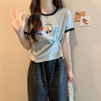 Femme Grafik Floral Design T-Shirt Heidi-Mode