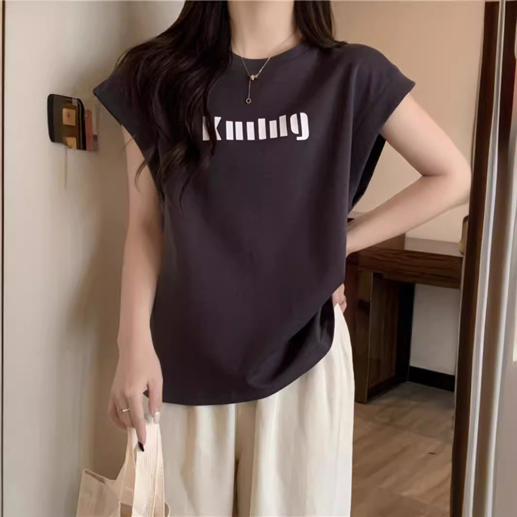 Femme Relaxed Fit Graphic Muscle Tee Heidi-Mode