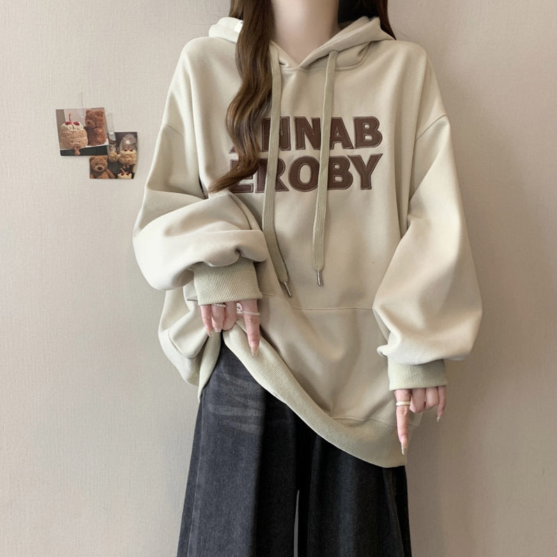 Damen Überdimensionale Grafik Kapuzenpullover mit Kängurutasche Heidi-Mode