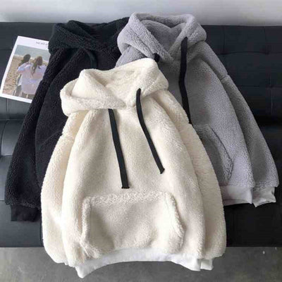 Femme Plüsch Fleece Kapuzenpullover Heidi-Mode