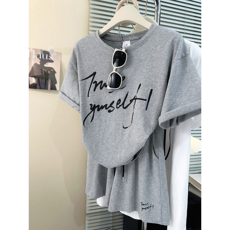 Damen Oversized Grafik-T-Shirt mit kreativem Print Heidi-Mode