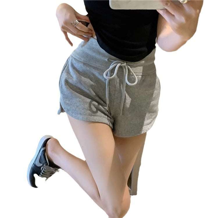 Femme Hochtaillierte Lässige Sport Shorts mit Verstellbarem Kordelzug Heidi-Mode