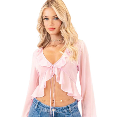 Klare – Chiffonbluse mit Rüschen