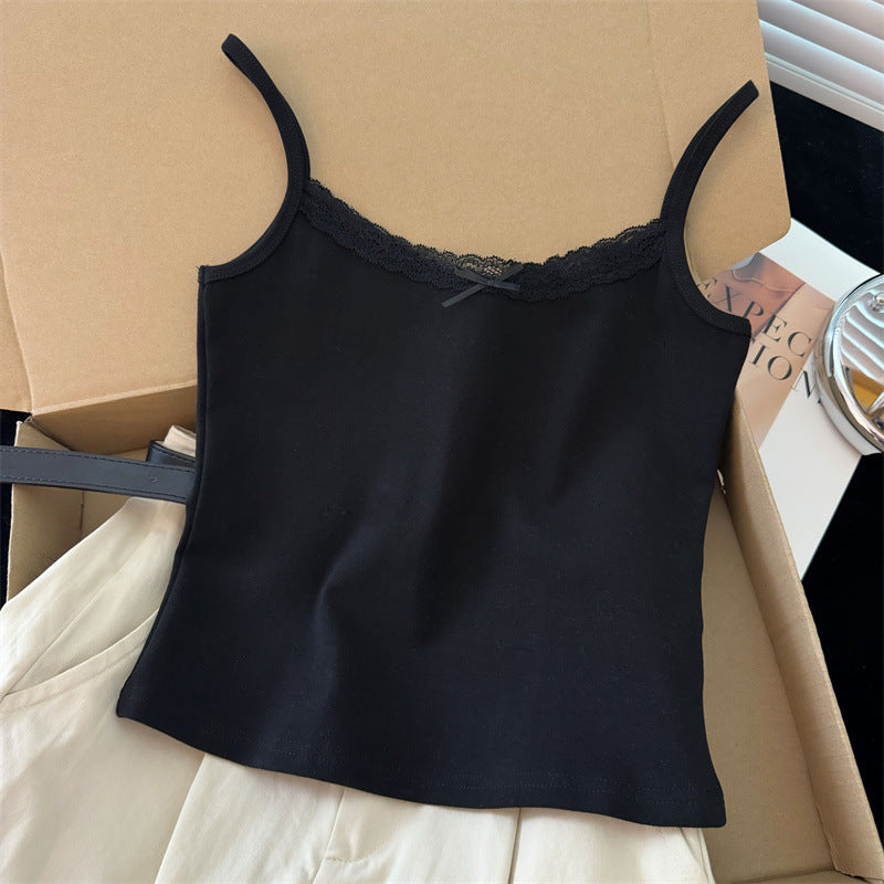 Femme Spaghettiträger-Camisole mit Spitzenbesatz Heidi-Mode