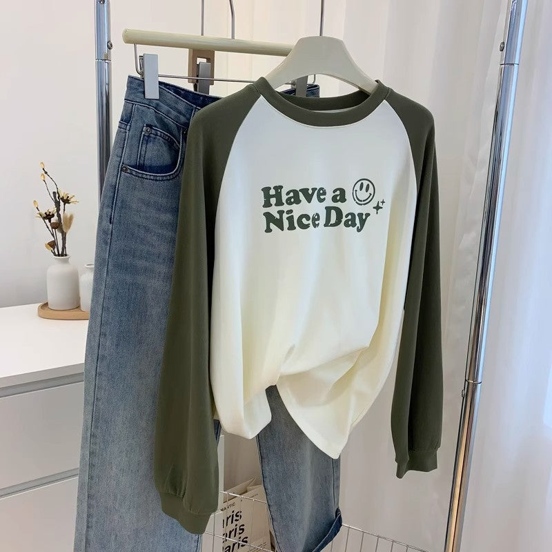 Femme Grafik Langarm-T-Shirt mit Fröhlichem Print Heidi-Mode