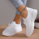 Damen nan gestrickte Slip-On Sneaker mit Memory-Fußbett und rutschfester Wellenlaufsohle Drune in Weiß