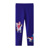Mädchen Leggings mit zauberhaften Einhorn- und Schmetterlingsapplikationen Drune in Orange