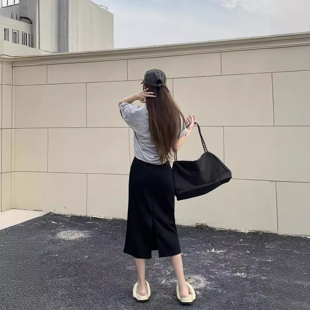 Femme Hochtaillierte Maxi-Rock mit Kordelzug-Detail Heidi-Mode