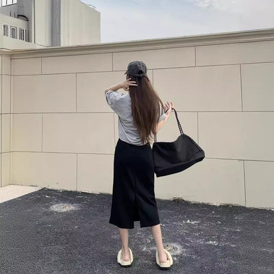 Femme Hochtaillierte Maxi-Rock mit Kordelzug-Detail Heidi-Mode