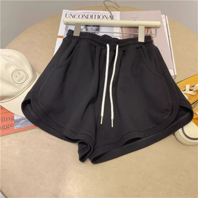 Femme Hoch geschnittene Sportliche Lounge Shorts mit verstellbarem Kordelzug Heidi-Mode