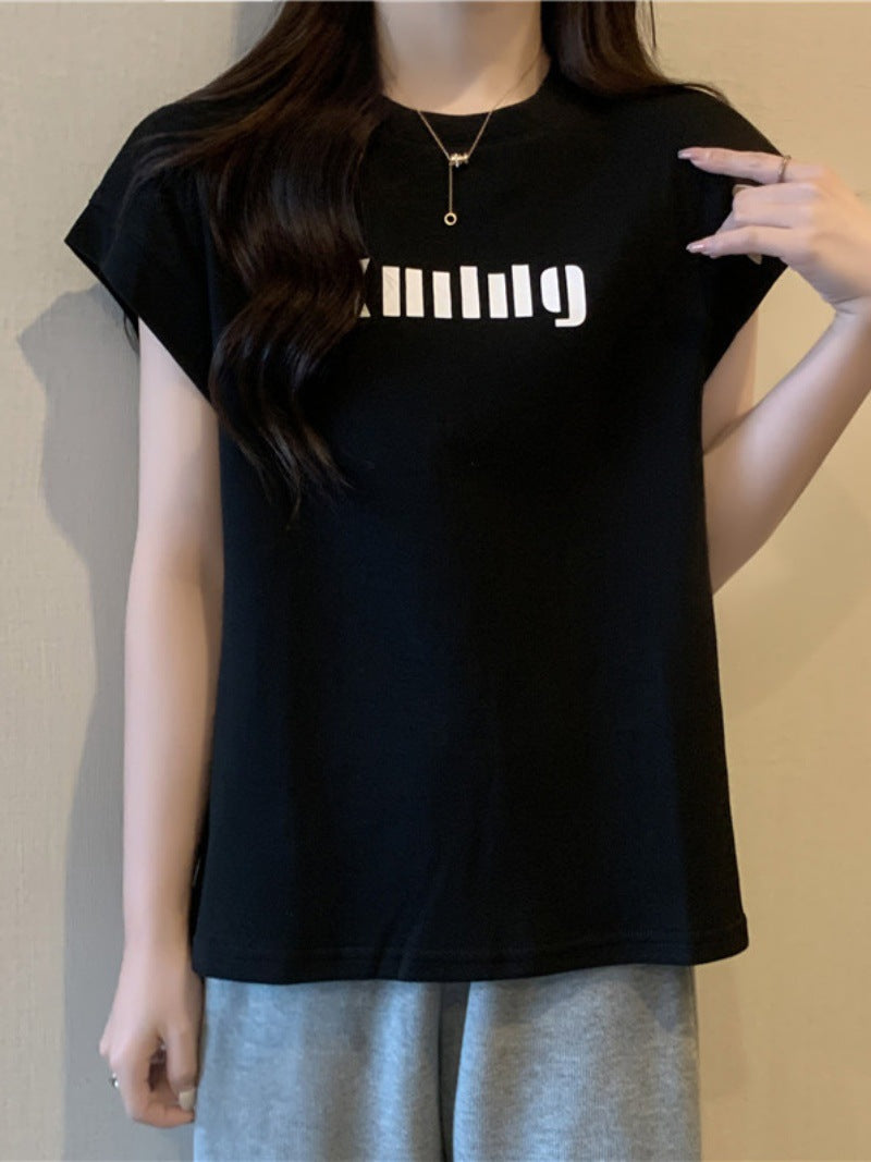 Femme Grafikdruck Kurzarmshirt Heidi-Mode