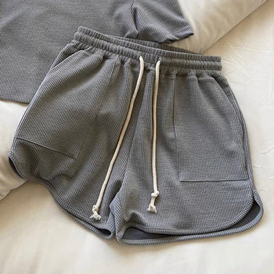 Femme Leichtgewicht Waffelstrick Lounge Shorts Heidi-Mode