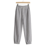 Damen nan relaxed-fit Haremshose aus Leinenmix mit Tunnelzugbund und elastischen Knöchelbündchen Drune in Grau